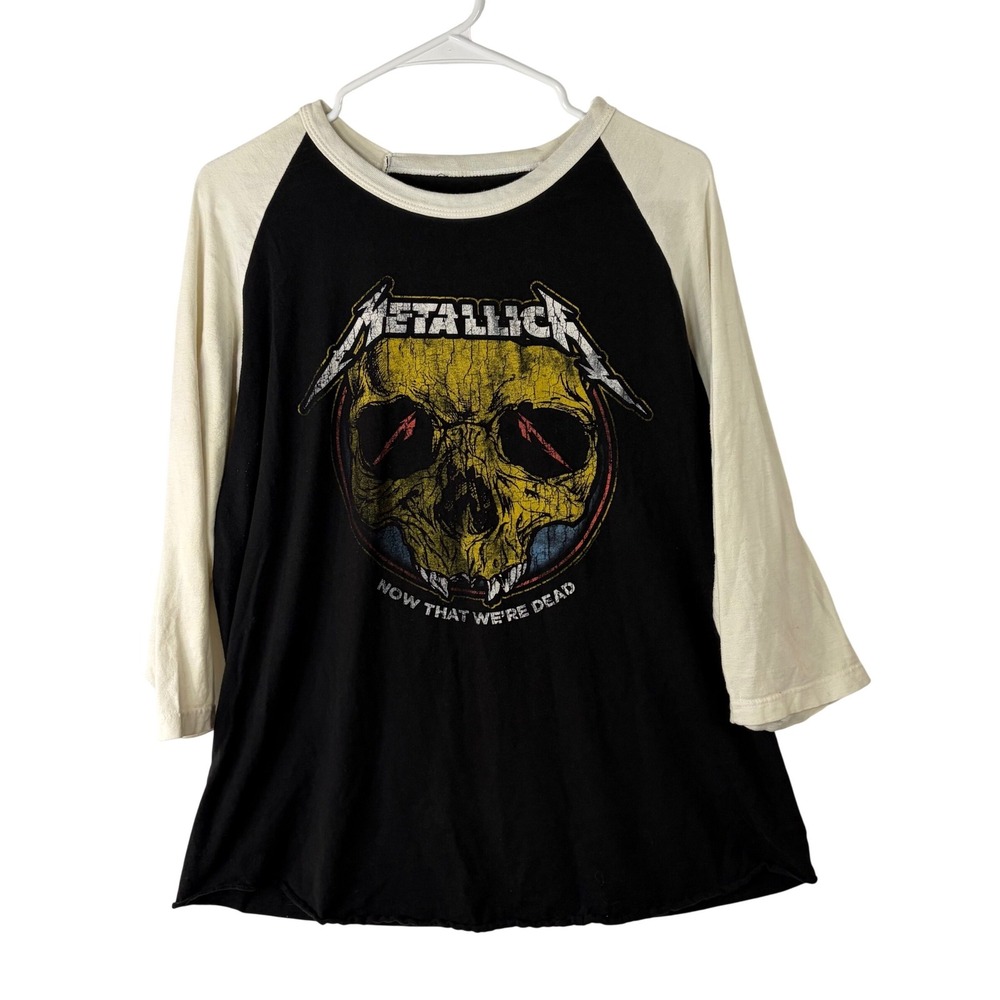 Metallica WorldWired Tour 2018 2019 Baseball Tee Now That Were Dead Skull XL